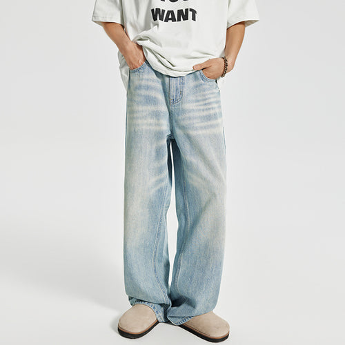 Herren Baggy-Denim-Palazzohose im washed‑Lightlook mit extra weitem Bein Echo Archiv