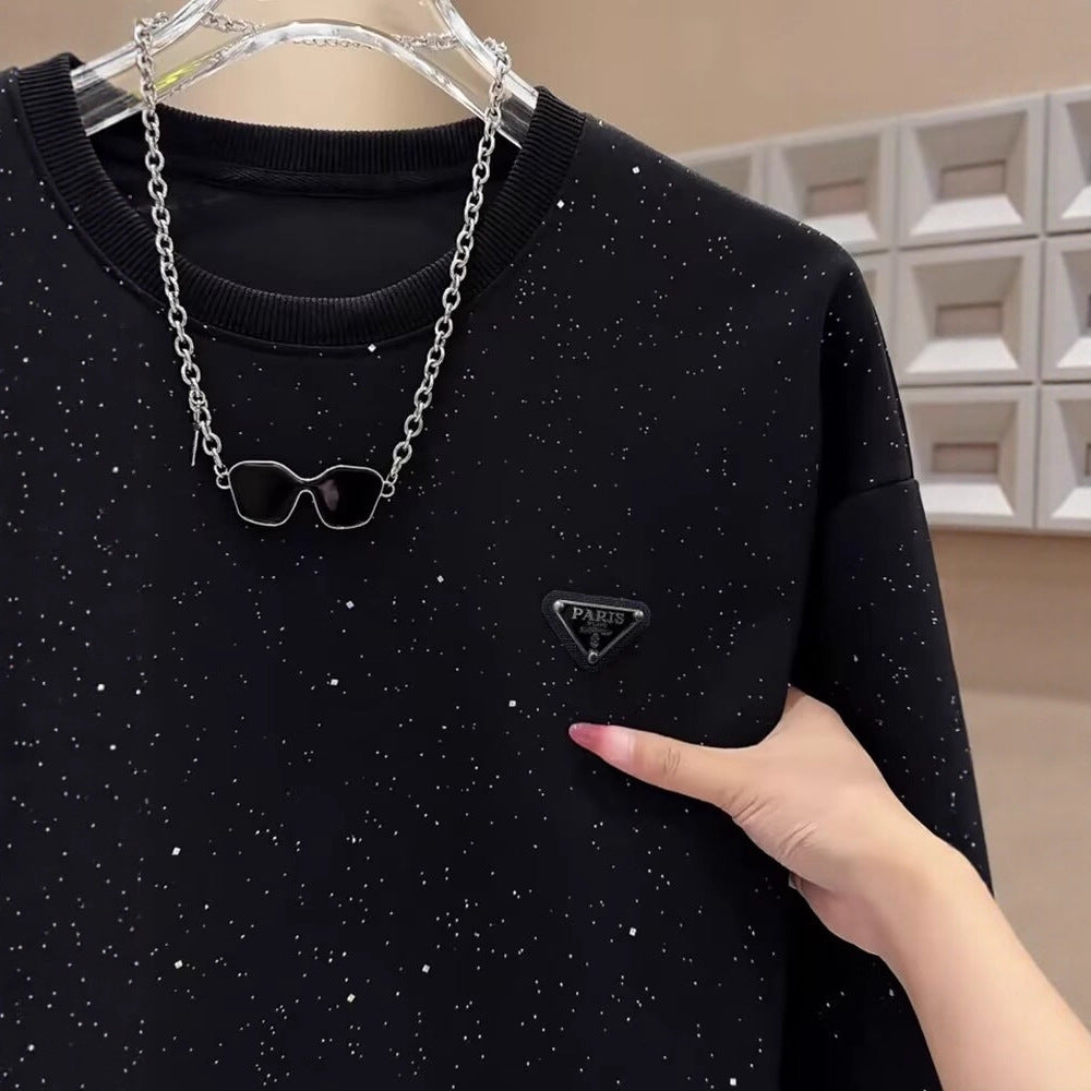 Damen Modischer Sweatshirt mit kreativem Sternen-Print Echoarchiv
