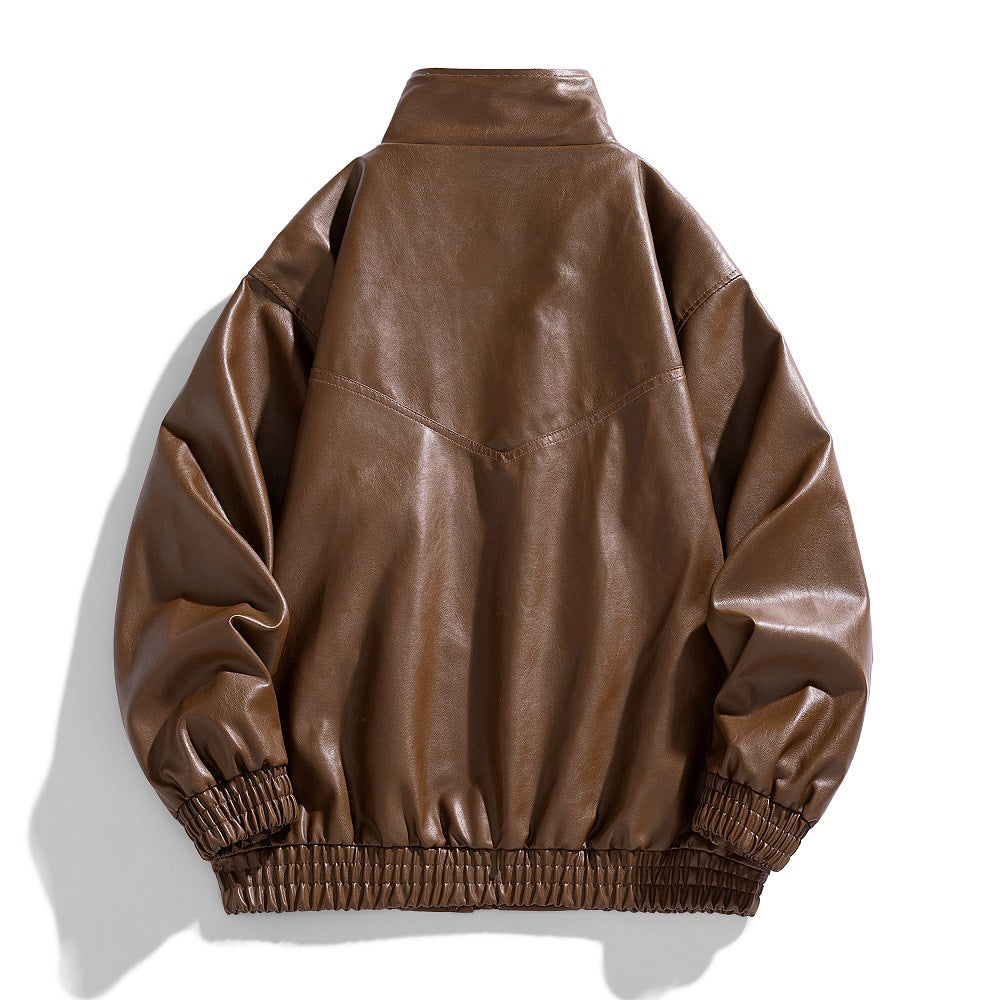 Herren Kunstlederjacke mit geräumigen Taschen und bequemen Bündchen Echoarchiv