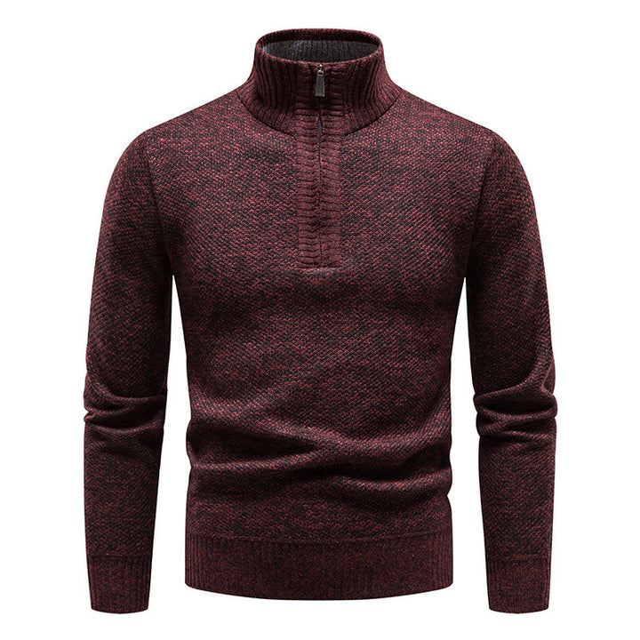 Herren Stylischer Strickpullover mit hohem Kragen und strukturiertem Design Echoarchiv