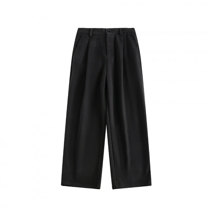Damen Weite High-Waist-Hose mit Bundfalten und weitem Bein Echo Archiv