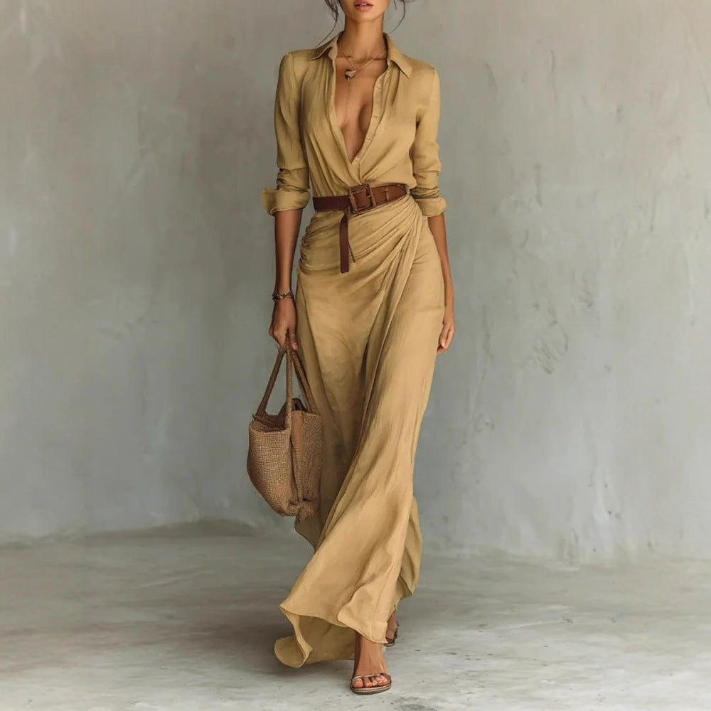 Damen maxi Kleid mit elegantem Wickeldesign Echo Archiv