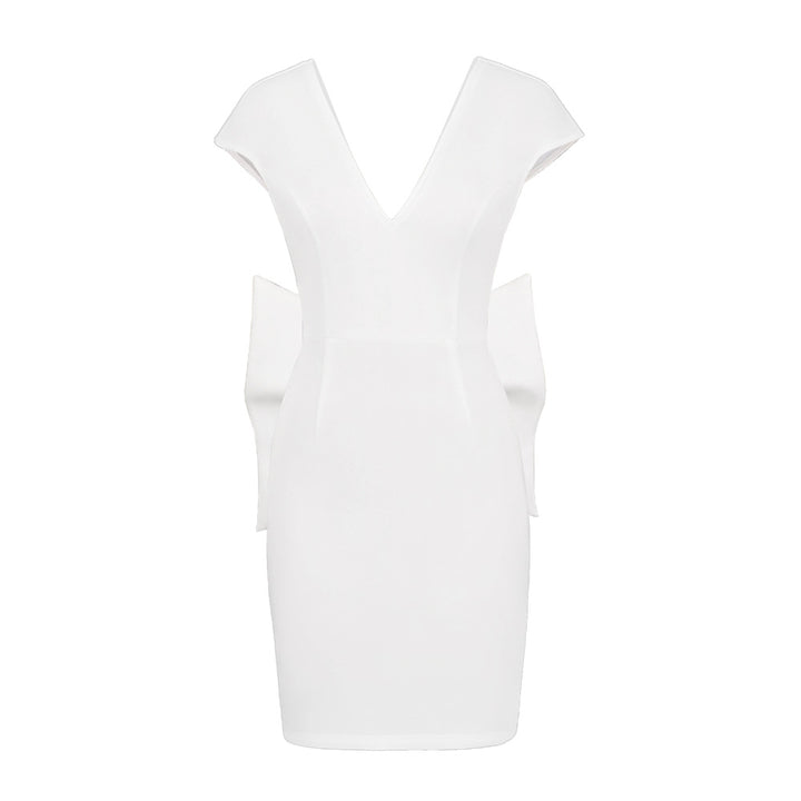 Damen figurbetontes Cocktailkleid mit elegantem V-Ausschnitt und schwingendem Saum Echo Archiv