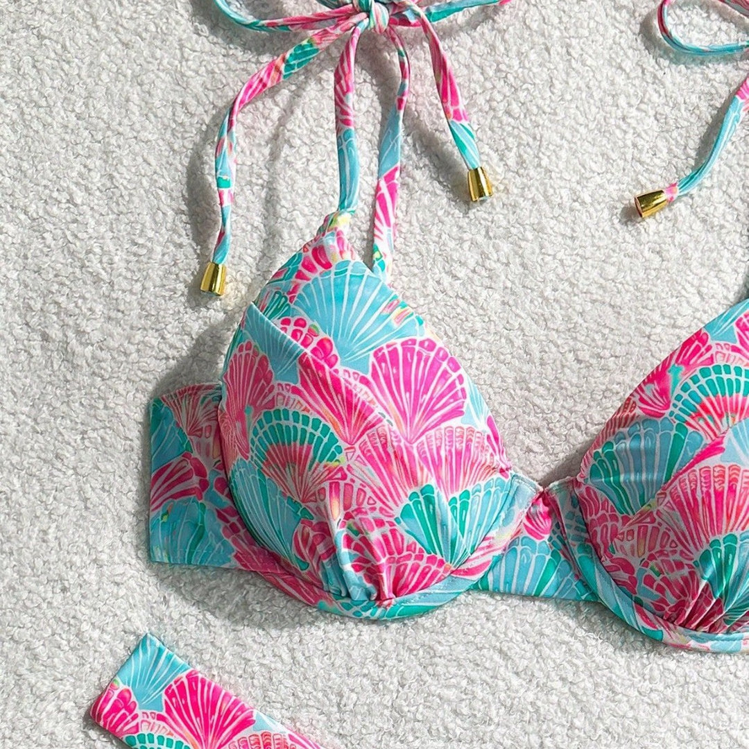 Damen Triangel-Bikini mit verspieltem Muschel-Motiv Echo Archiv