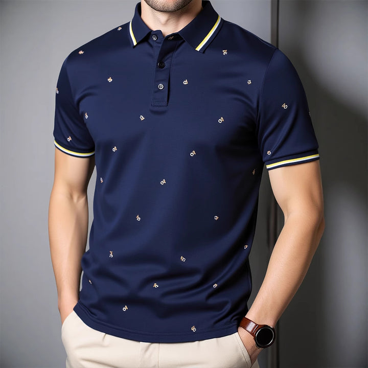 Herren Poloshirt mit modernem Design und dekorativem Muster Echoarchiv