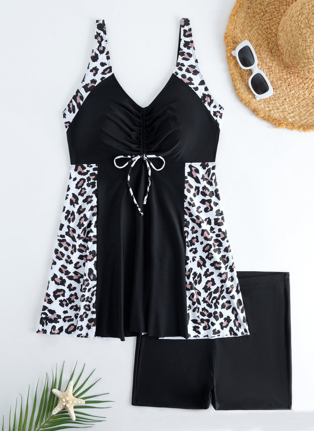 Damen Strandkleid Badeanzug mit elegantem Leopardenmuster Echo Archiv