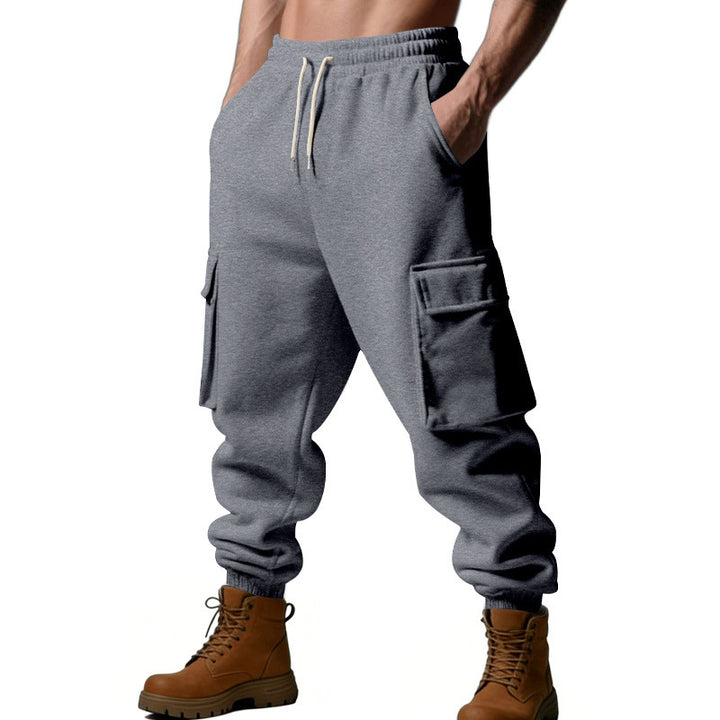 Herren Utility-Jogger mit Cargo-Taschen, Kordelzug und gerippten Bündchen – Bravaro