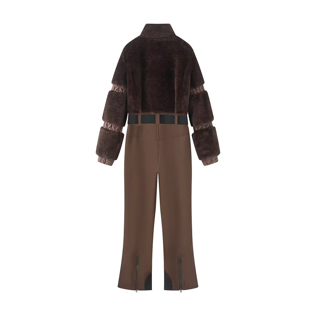 Damen Zweiteiliges Ski‑ und Winterset mit kurzem Teddyblouson und Highwaist‑Softshellhose Echo Archiv