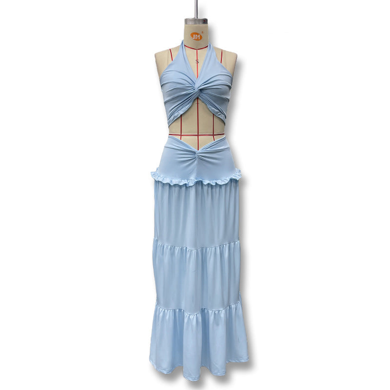 Damen Maxikleid mit raffiniertem Knotendesign und fließendem Rock Echo Archiv