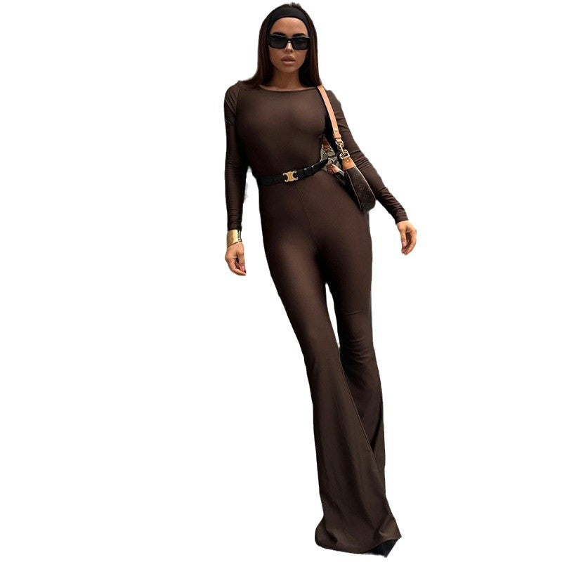 Damen Jumpsuit mit schulterfreiem Design und weitem Bein Echo Archiv