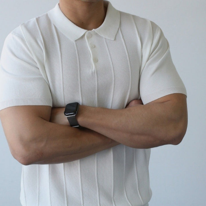 Herren Kurzarm Poloshirt mit Struktur Echo Archiv