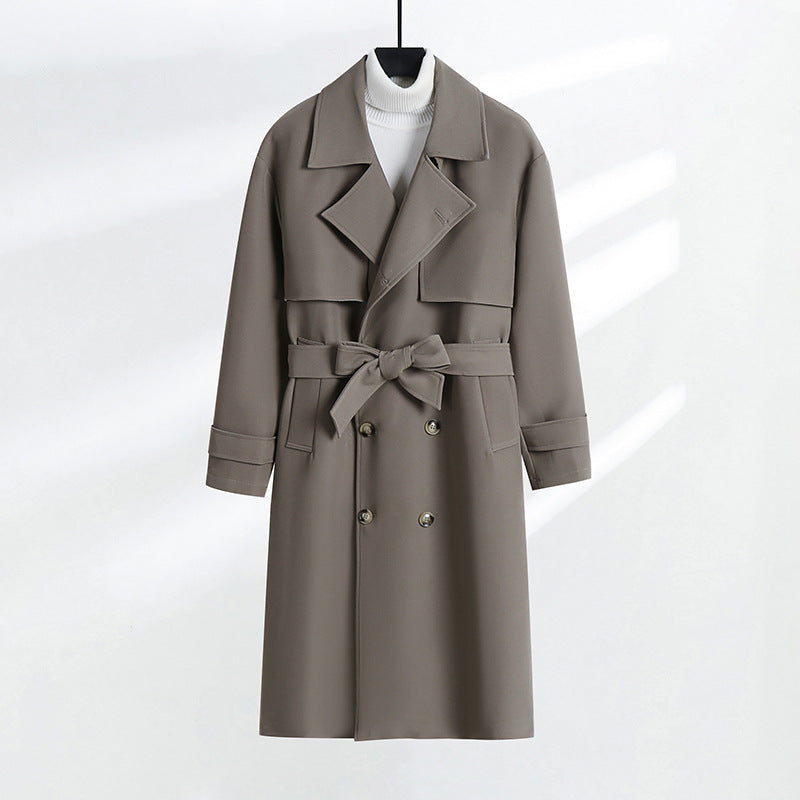 Damen taillierter Doppelreiher-Trenchcoat mit Bindegürtel und Schalkragen Echoarchiv