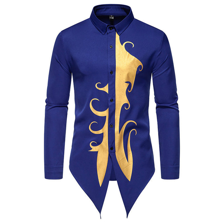 Herren Langarmhemd mit extravagantem Design und stilvollem Kragen Echoarchiv