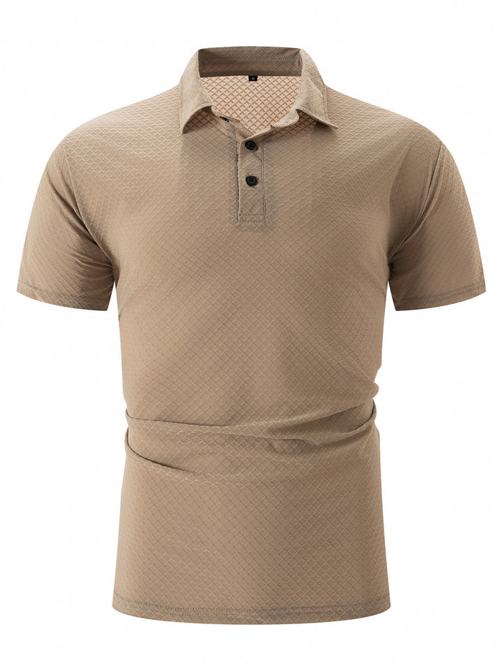 Herren modernes Kurzarm-Polohemd mit strukturiertem Design Echoarchiv