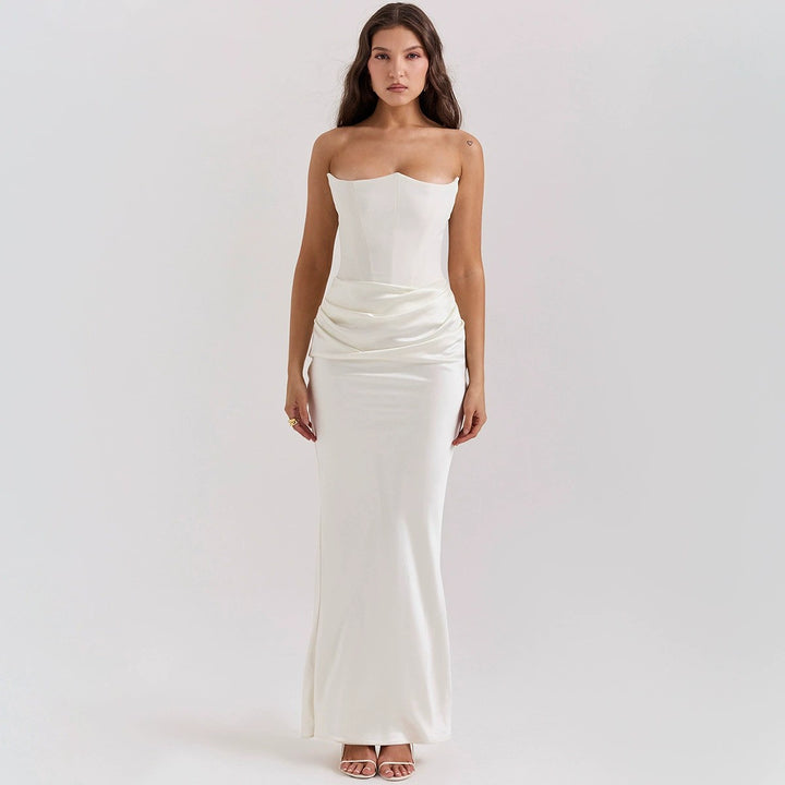 Damen nan trägerloses Korsagen-Abendkleid mit konturierter Miederkonstruktion und eleganter Hüftdrapierung Echo Archiv