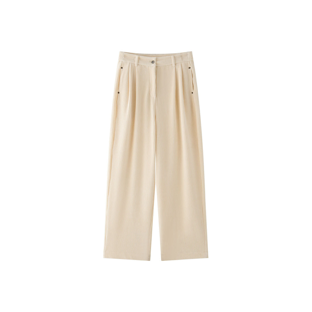 Damen Weite Cordhose mit hoher Taille, Bundfalten und Palazzo‑Schnitt Echoarchiv