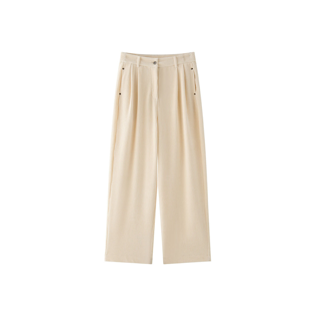 Damen Weite Cordhose mit hoher Taille, Bundfalten und Palazzo‑Schnitt Echoarchiv