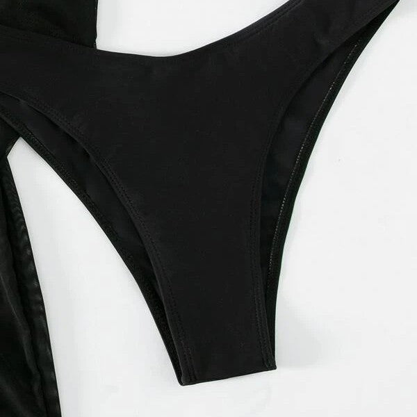 Damen Strandkleid mit transparentem Wickeldetail und modischen Ring-Elementen Echo Archiv