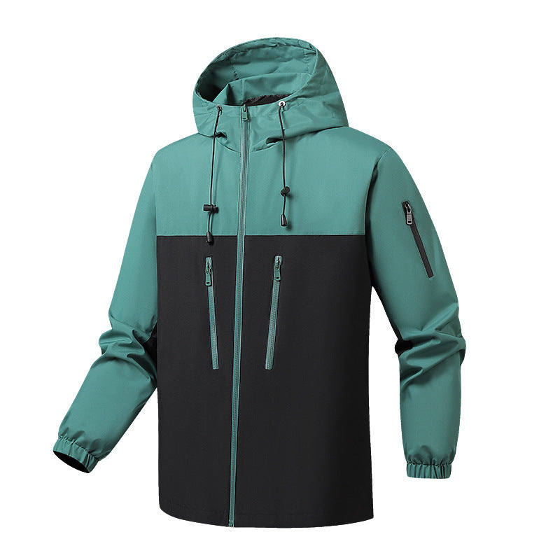 Herren winddichte Funktionsjacke mit stylischem Farbkontrast und praktischen Taschen Echoarchiv