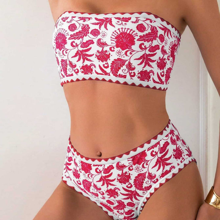 Damen Bandeau-Bikini mit trendigem floralen Design Echo Archiv