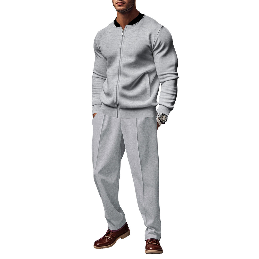 Herren Sportlicher Freizeitanzug mit praktischen Taschen und kurzem Reißverschluss Echoarchiv