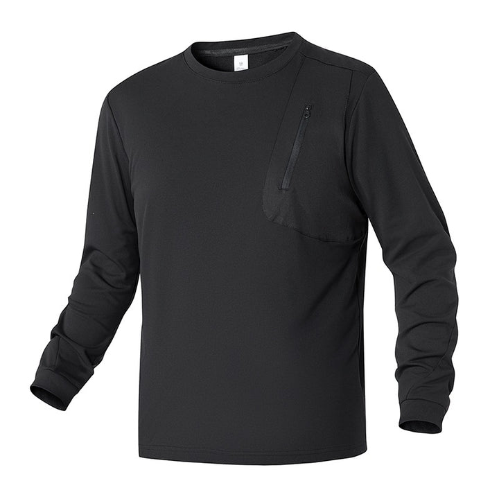 Unisex Oversize Langarm‑Sweatshirt mit Brustreißverschlusstasche und Rundhalsausschnitt Echoarchiv