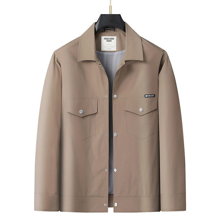 Herren Leichte Worker-Overshirt aus wasserabweisender Mikrofaser mit Druckknopf-Leiste und aufgesetzten Brusttaschen Echoarchiv