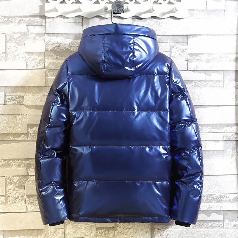 Herren Wattierte Metallic-Steppjacke mit Kapuze und windabweisender Front Echo Archiv