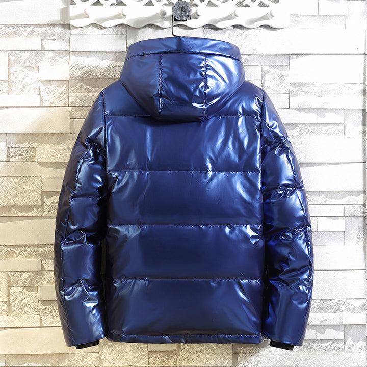 Herren Wattierte Metallic-Steppjacke mit Kapuze und windabweisender Front Echo Archiv