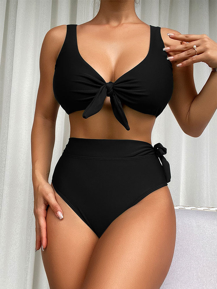 Damen Bikini-Set mit hohem Bund und stylishen Knoten-Details Echo Archiv