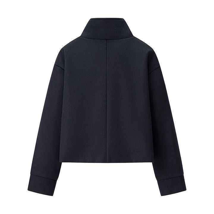 Damen Kurzjacke Boxy Wollmix mit Stehkragen, Oversize-Ärmeln und Knopfleiste Echo Archiv