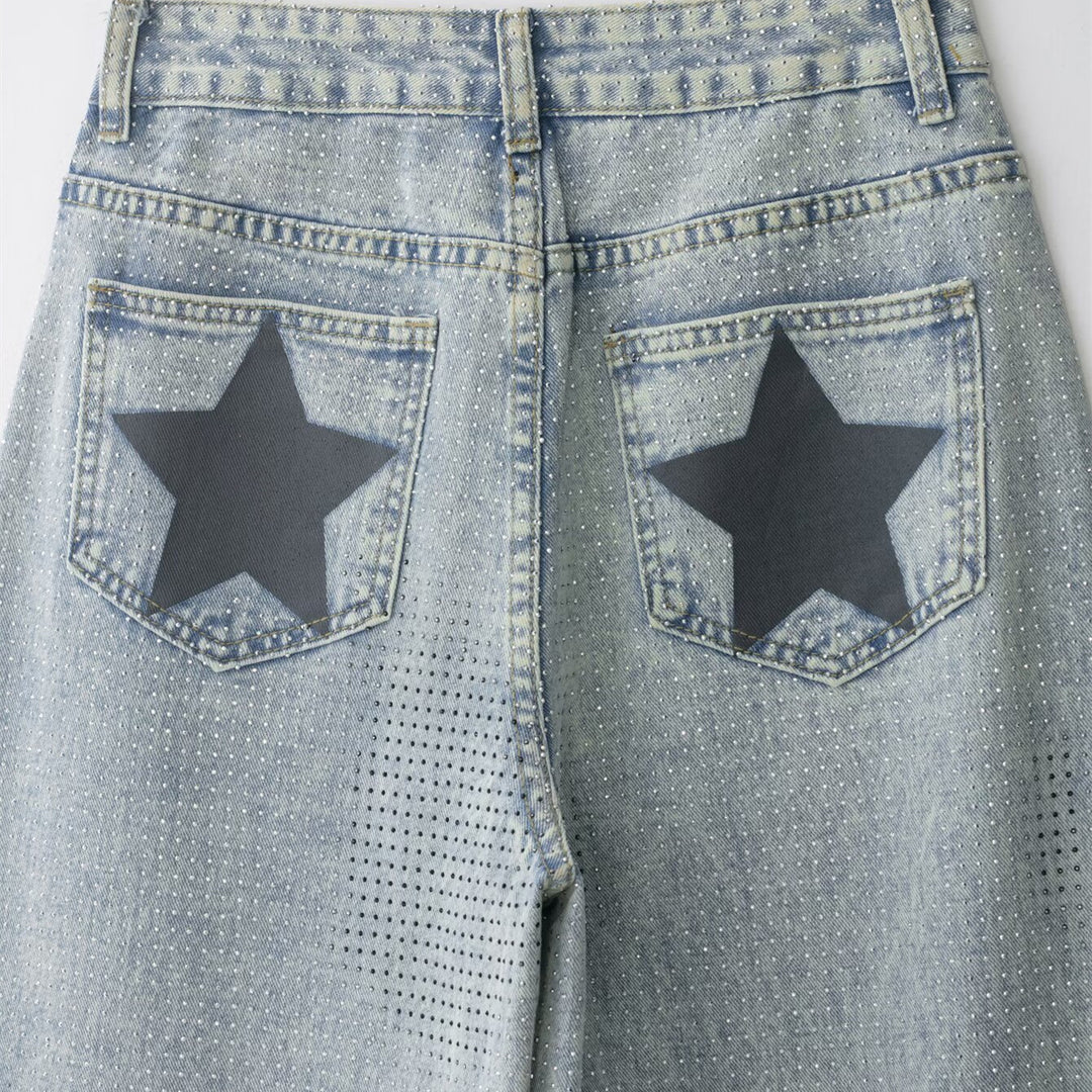 Damenweite Jeanshose im lässigen Vintage-Stil mit hohem Bund Echo Archiv