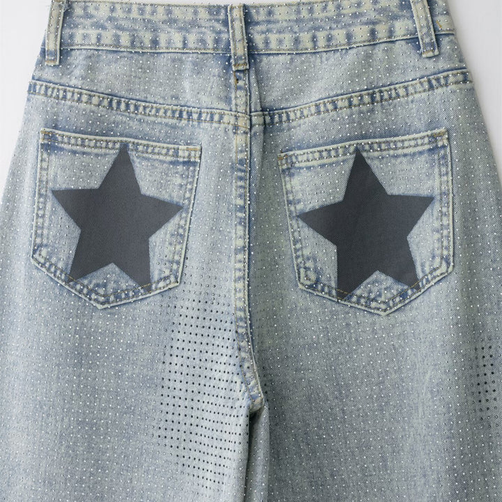 Damenweite Jeanshose im lässigen Vintage-Stil mit hohem Bund Echo Archiv