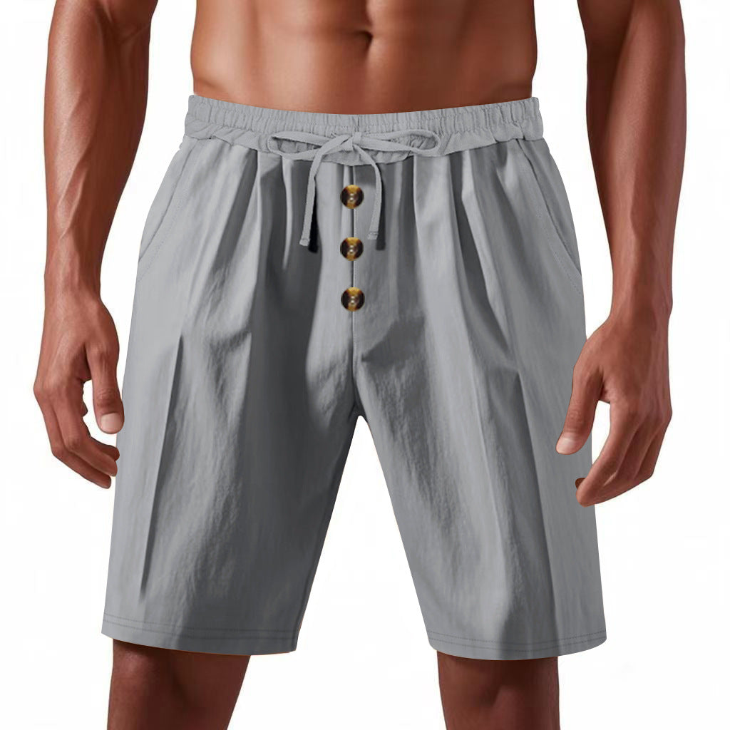 Herren Leichte Freizeithosen mit Knopfleiste und elastischem Bund Echoarchiv
