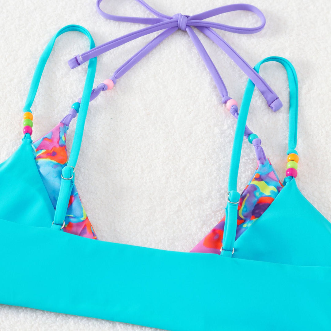 Damen verspielter Bikini mit buntem Floral-Design Echo Archiv