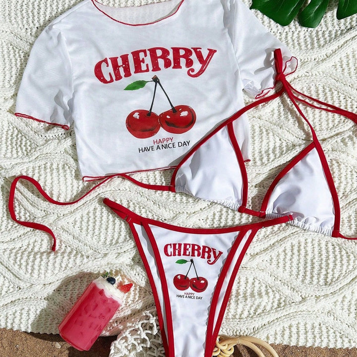 Damen Sportlicher Bikini mit transparentem Oberteil Echo Archiv