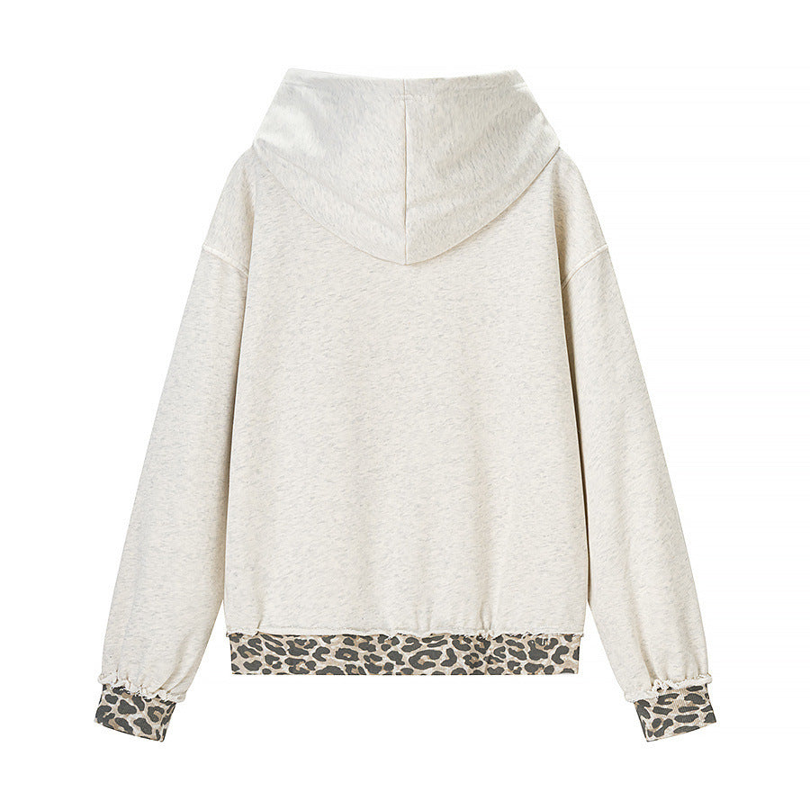 Damen Oversize‑Kapuzenpullover mit Leo‑Futter, Used‑Details und Kängurutasche Echo Archiv