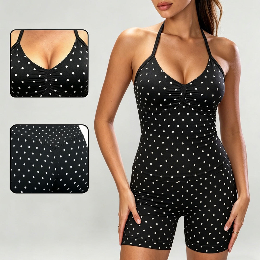 Damen Sportlicher Jumpsuit mit Raffungen und verstellbaren Trägern Echo Archiv