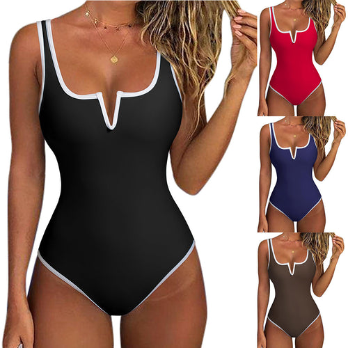 Damen Stilvoller Schwimmanzug mit V-Ausschnitt Echo Archiv