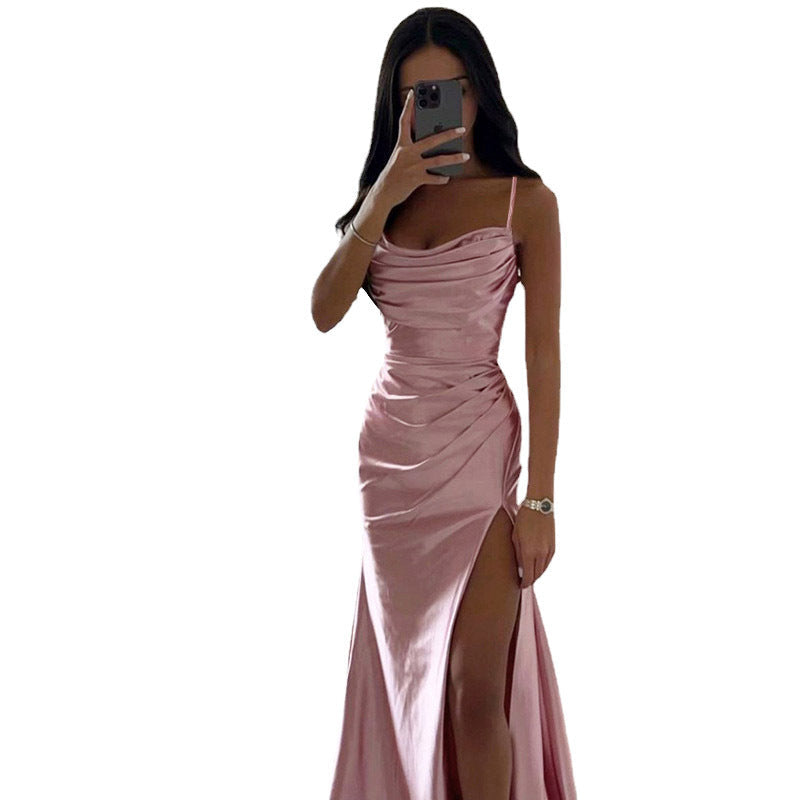 Damen Maxikleid mit schickem Seitenschnitt und eleganter Drapierung Echoarchiv