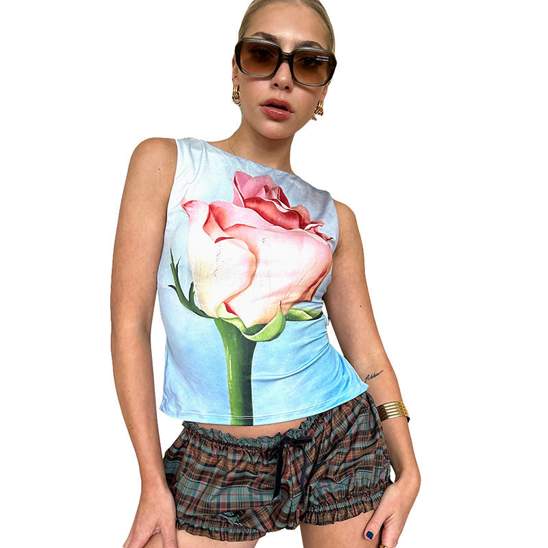 Damen ärmelloses Top mit floralem Design Echo Archiv