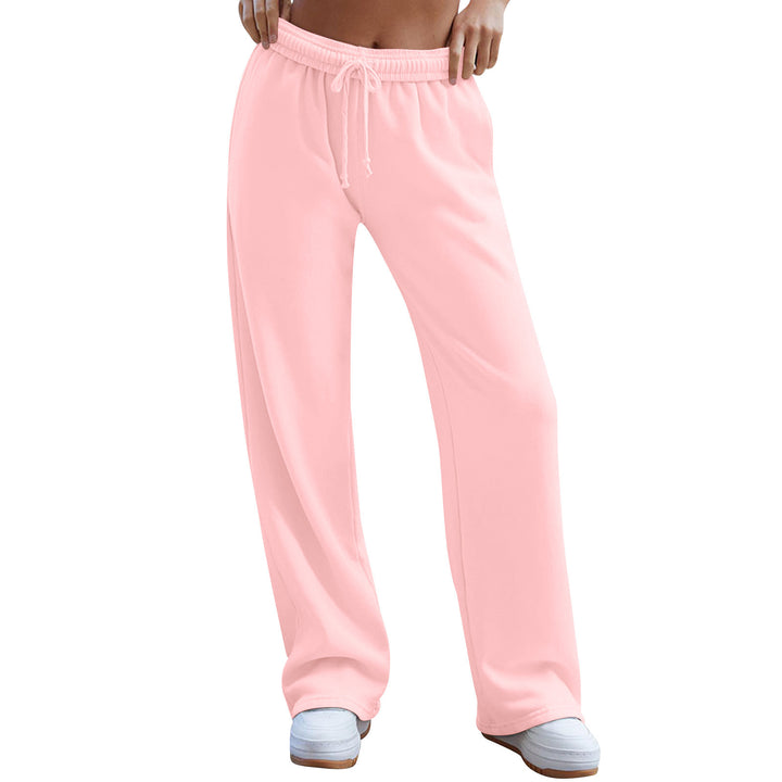 Damen weite Komfort-Loungehose mit hochgeschnittener Taille, elastischem Bund und Kordelzug – Avélisse