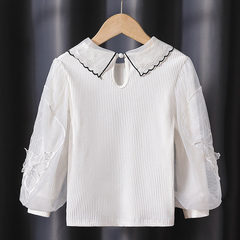 Damen gemütliches Sweatshirt mit transparenten Puffärmeln Echo Archiv