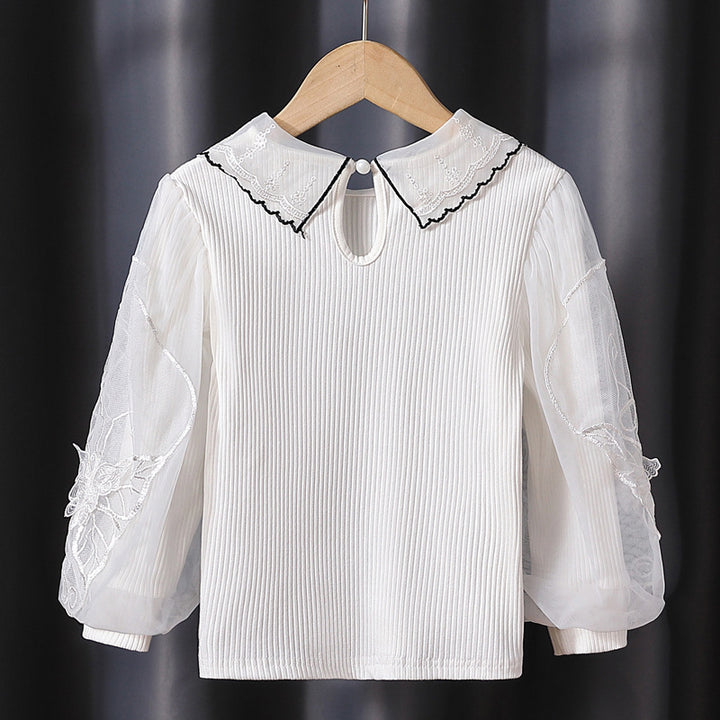 Damen gemütliches Sweatshirt mit transparenten Puffärmeln Echo Archiv
