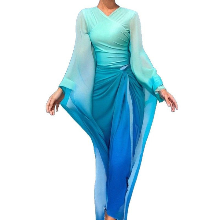 Damen Elegantes Strandkleid mit fließenden Ärmeln Echo Archiv