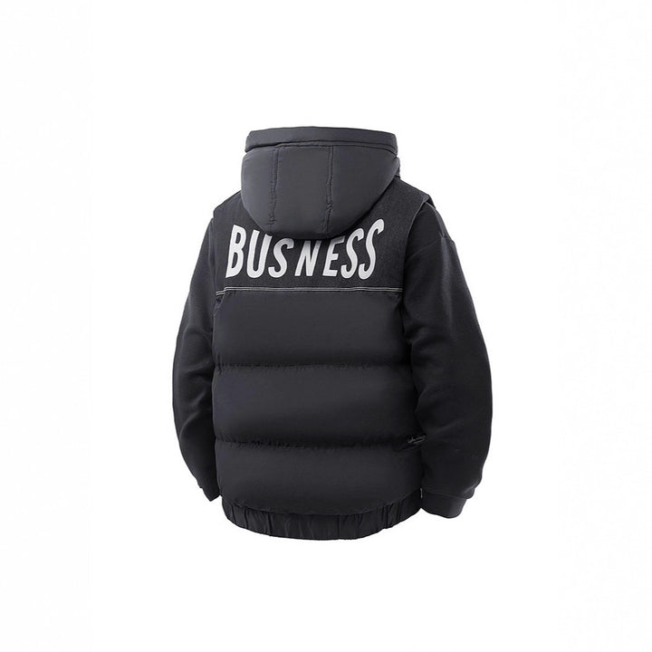 Herren Gesteppte Outdoor-Weste mit Kapuze, Cargo-Taschen und verstellbarem Saum Echoarchiv