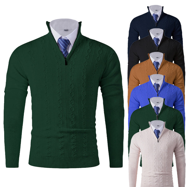 Herren modischer Rollkragenpullover mit strukturiertem Zopfdesign Echoarchiv
