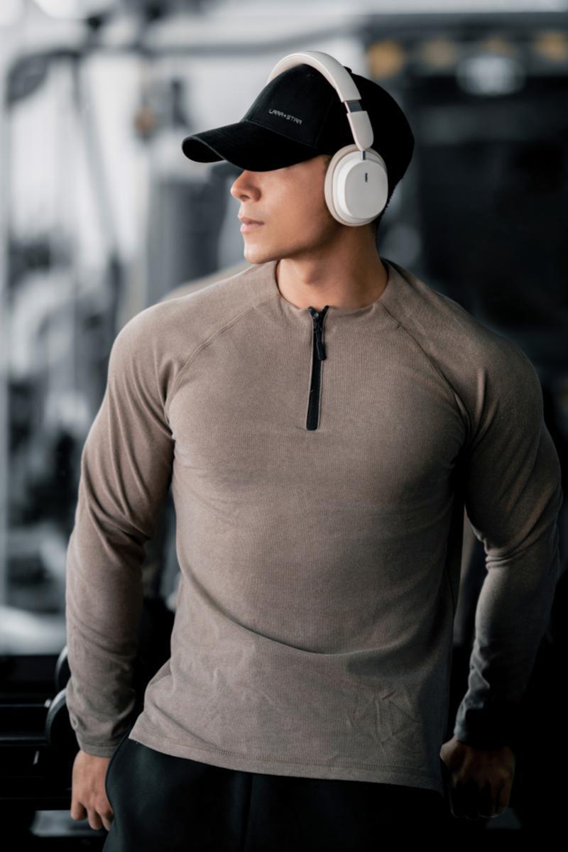 Herren Langarm Workout Shirt mit innovativem Reißverschluss Echoarchiv