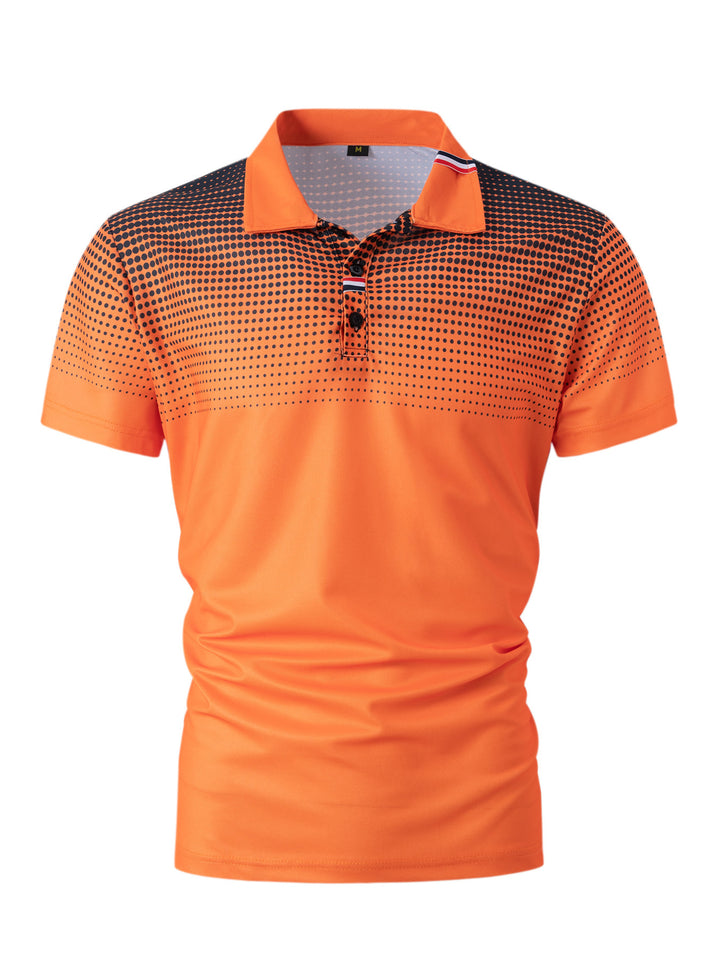 Herren Polohemd mit modernen Grafikdesign und atmungsaktivem Material Echoarchiv