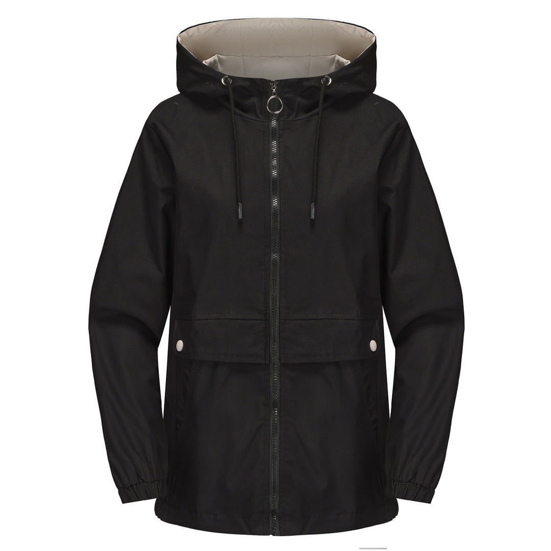 Damen nan leichter wasserabweisender Kapuzenparka mit Tunnelzug, Ringzipper und verdeckter Druckknopfleiste Echo Archiv